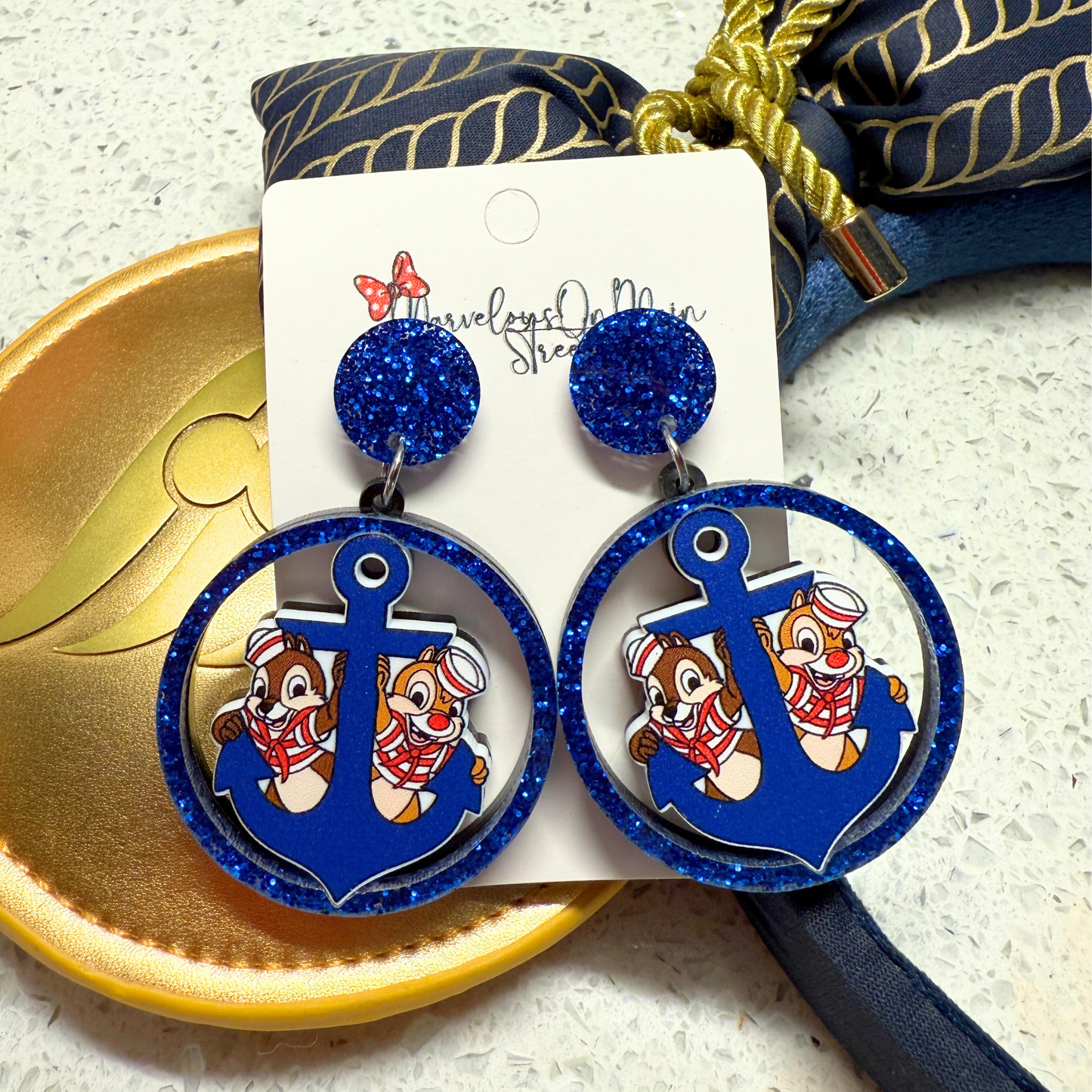 Chip 'n' Dale Anchor Earrings