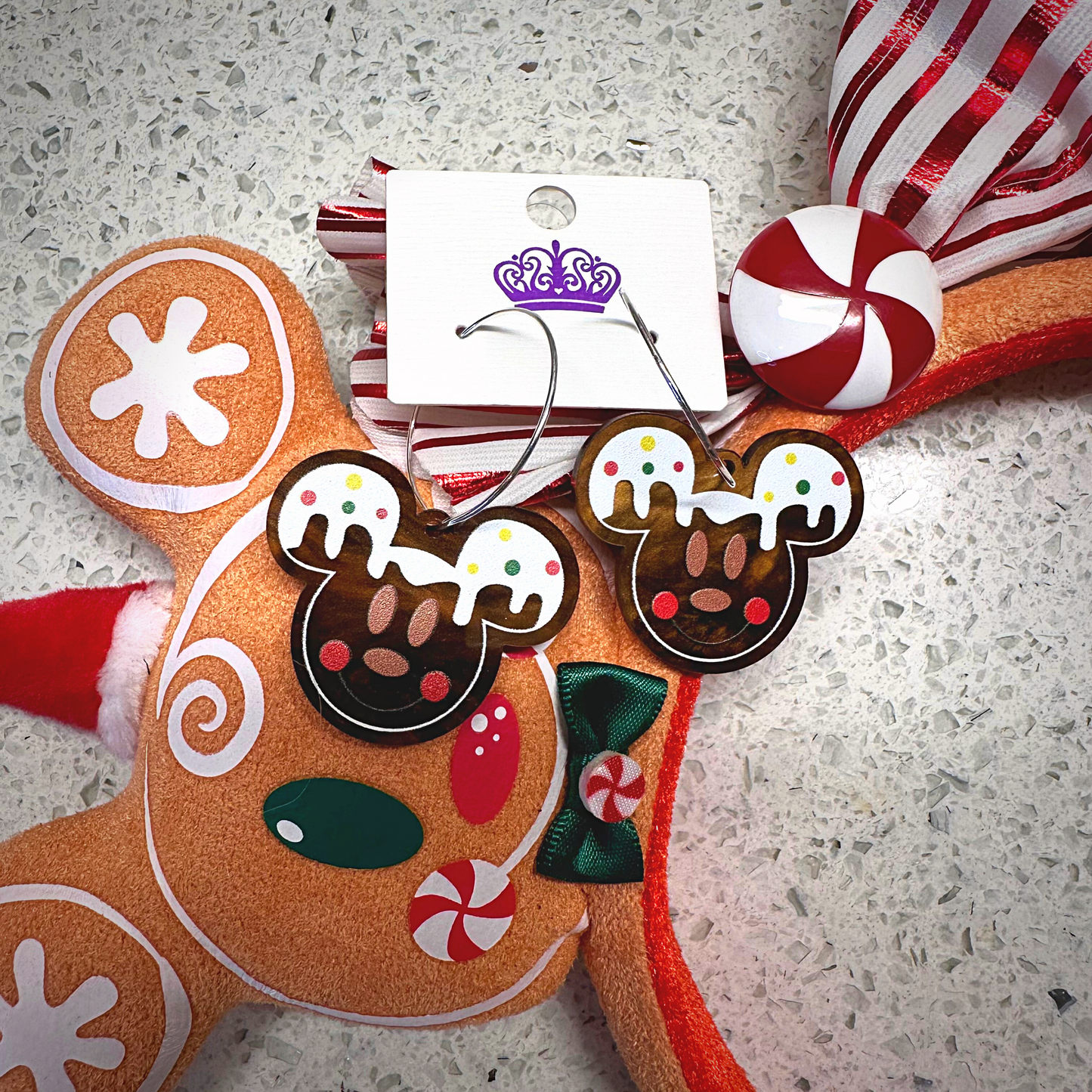 Iced Gingerbread Hoop Earrings
