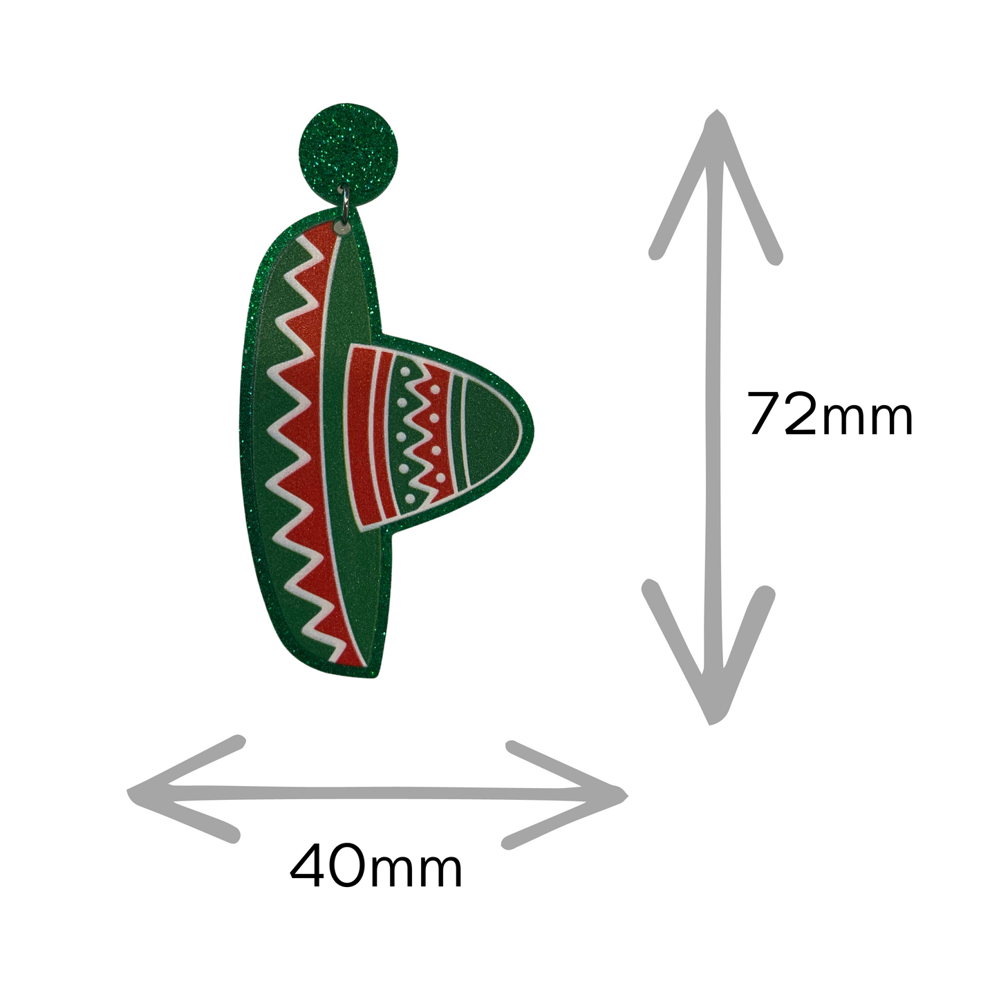 Sombrero Hat Dangle Drop Earrings
