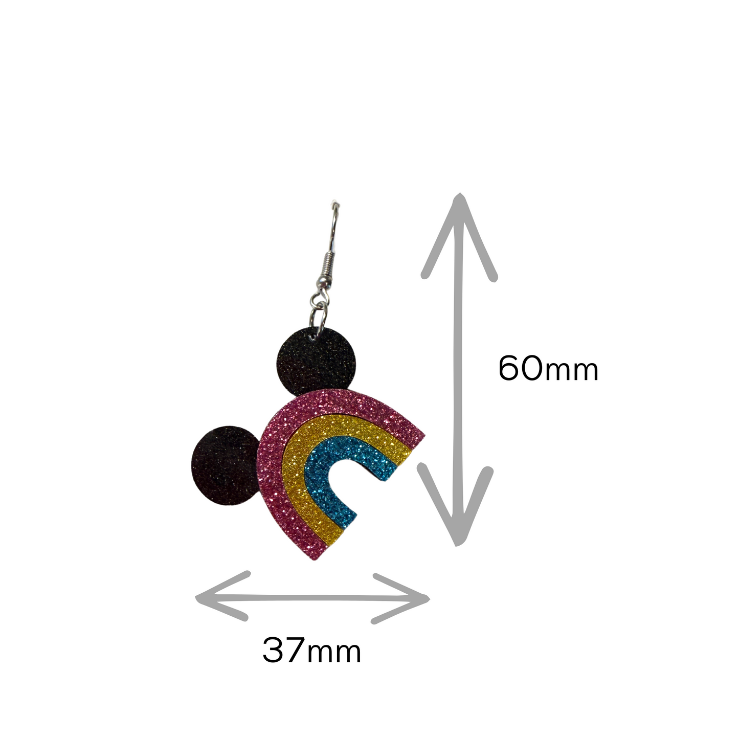 Rainbow Mickey Dangle Earrings