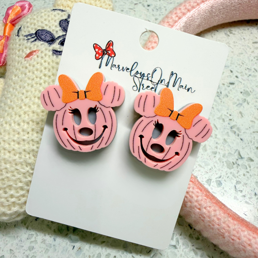 Pinkween Minnie Pumpkin Studs