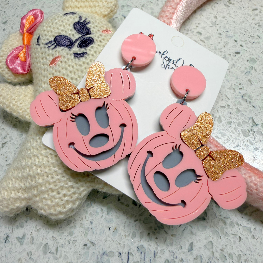 Minnie Pumpkin Dangle Drop Earrings