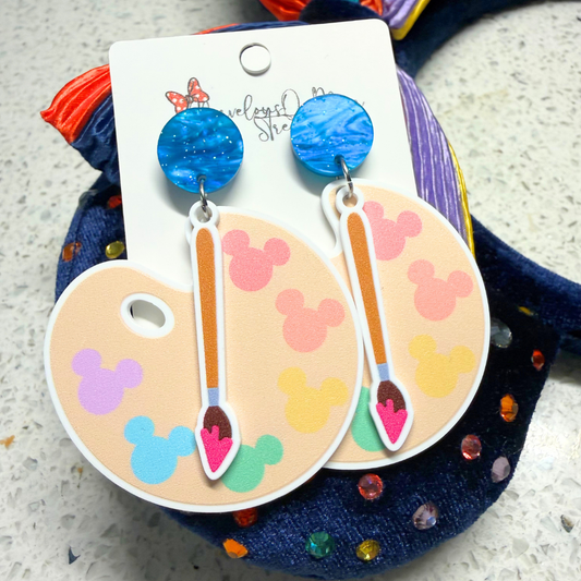 Mickey Paint Palette Earrings