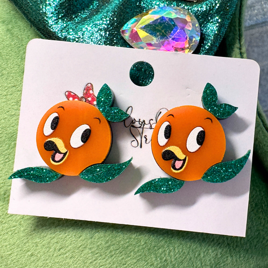 Orange Bird Studs