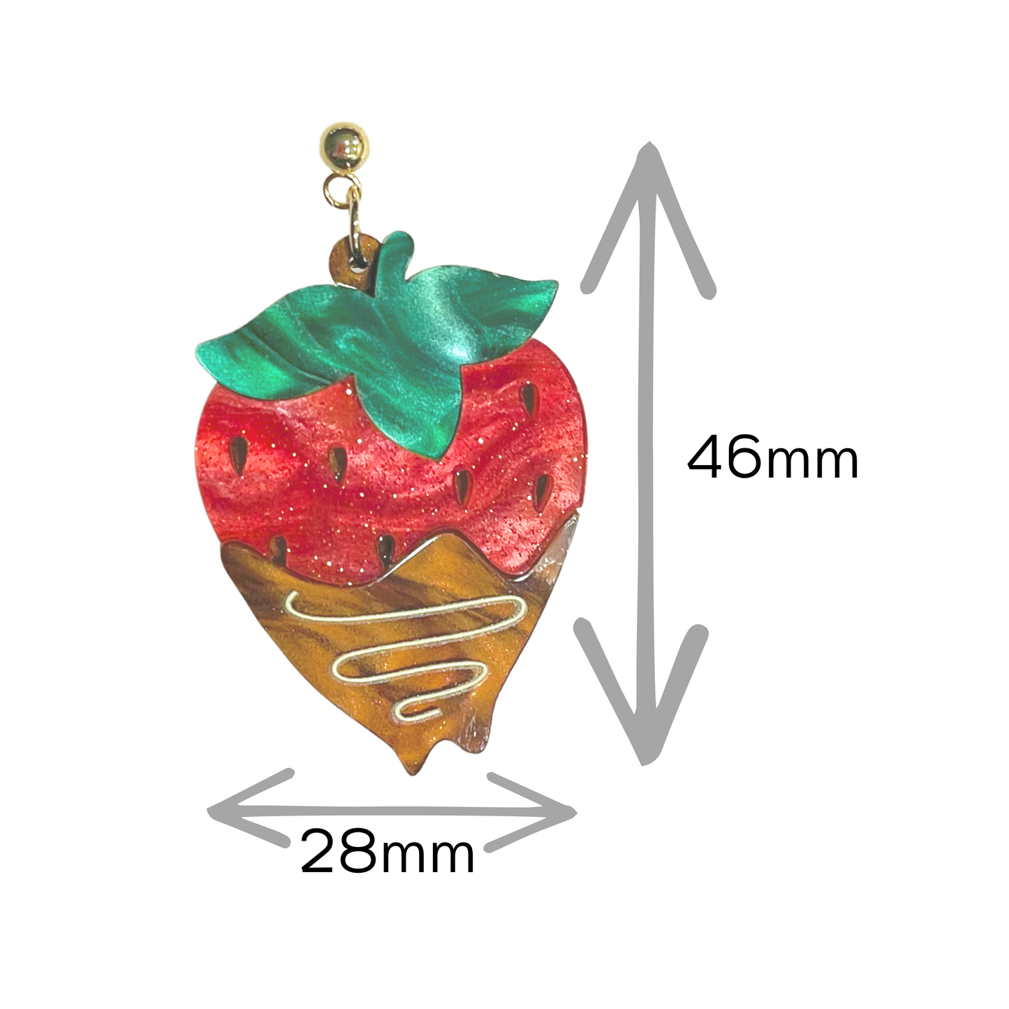 Chocolate Dipped Strawberry Earrings