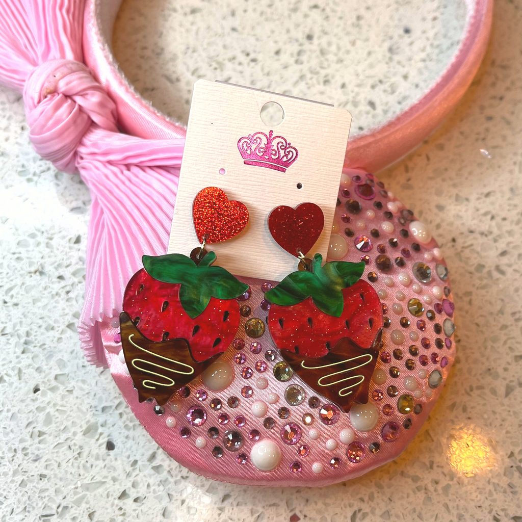 Chocolate Dipped Strawberry Earrings Marvelous On Main Street