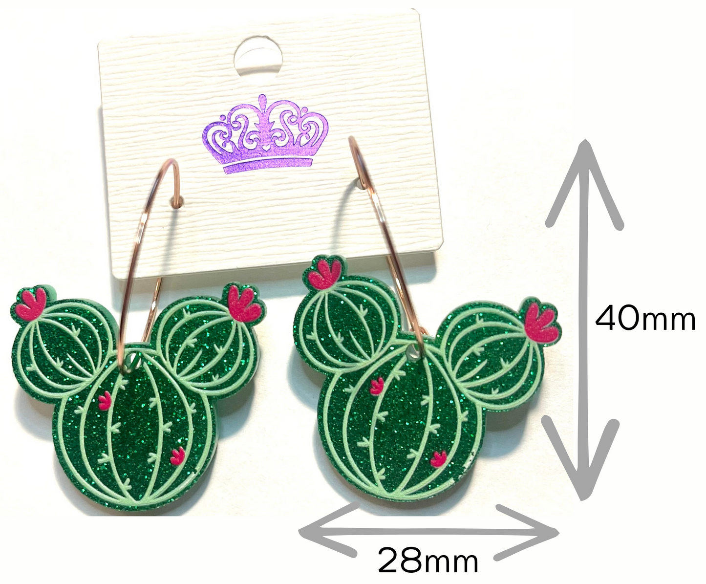 Mickey Inspired Cactus Hoop Earrings - Marvelous On Main Street