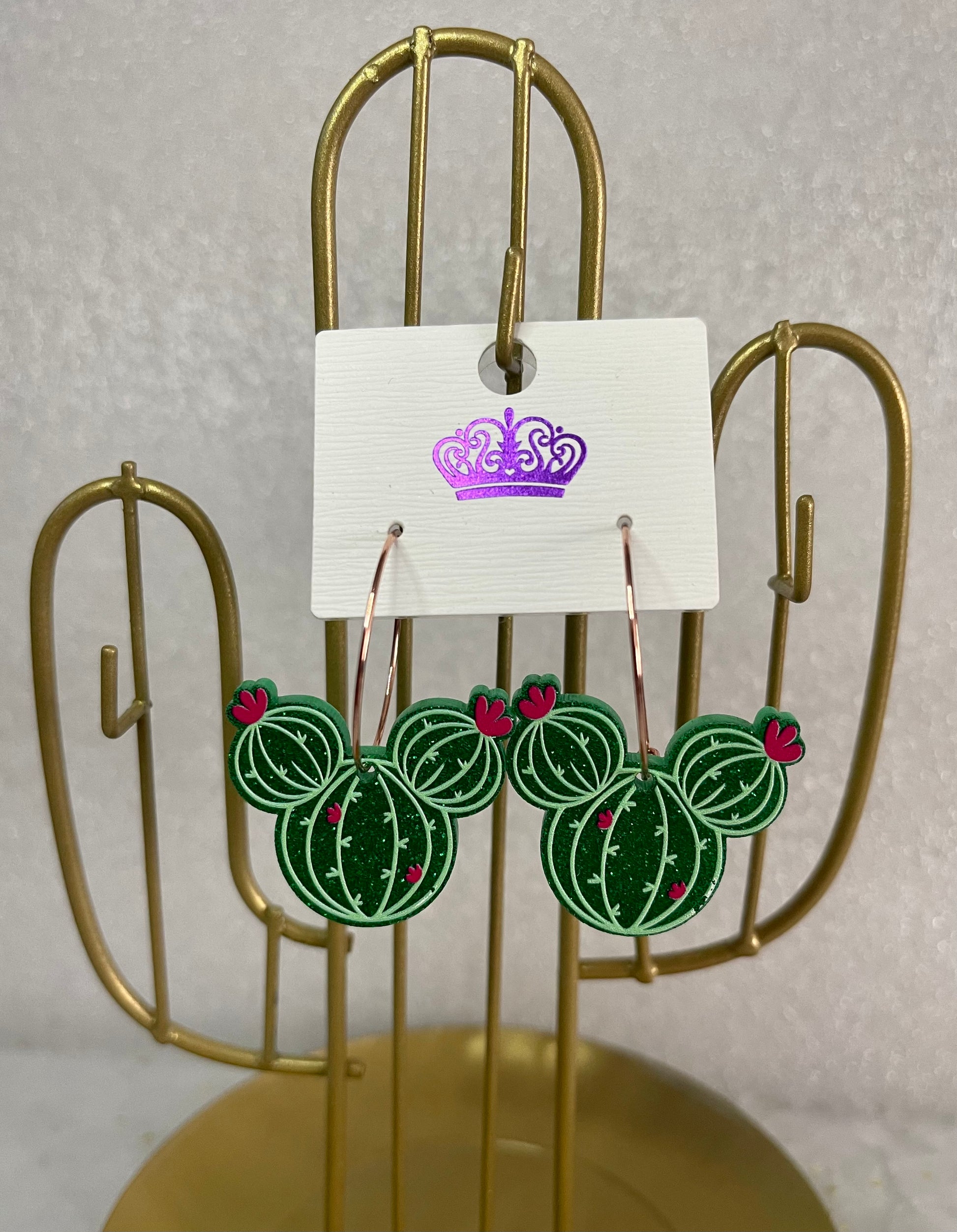 Mickey Inspired Cactus Hoop Earrings - Marvelous On Main Street