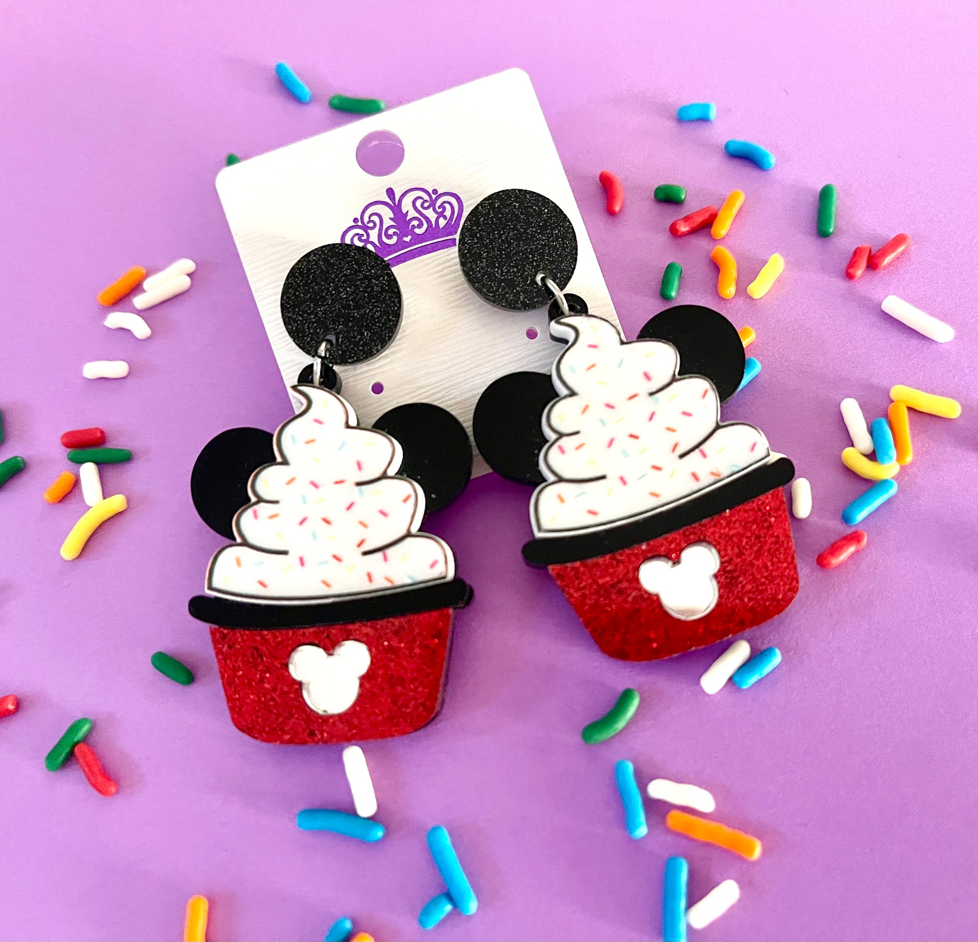 Mickey Inspired Ice Cream Sundae Earrings - Marvelous On Main Street