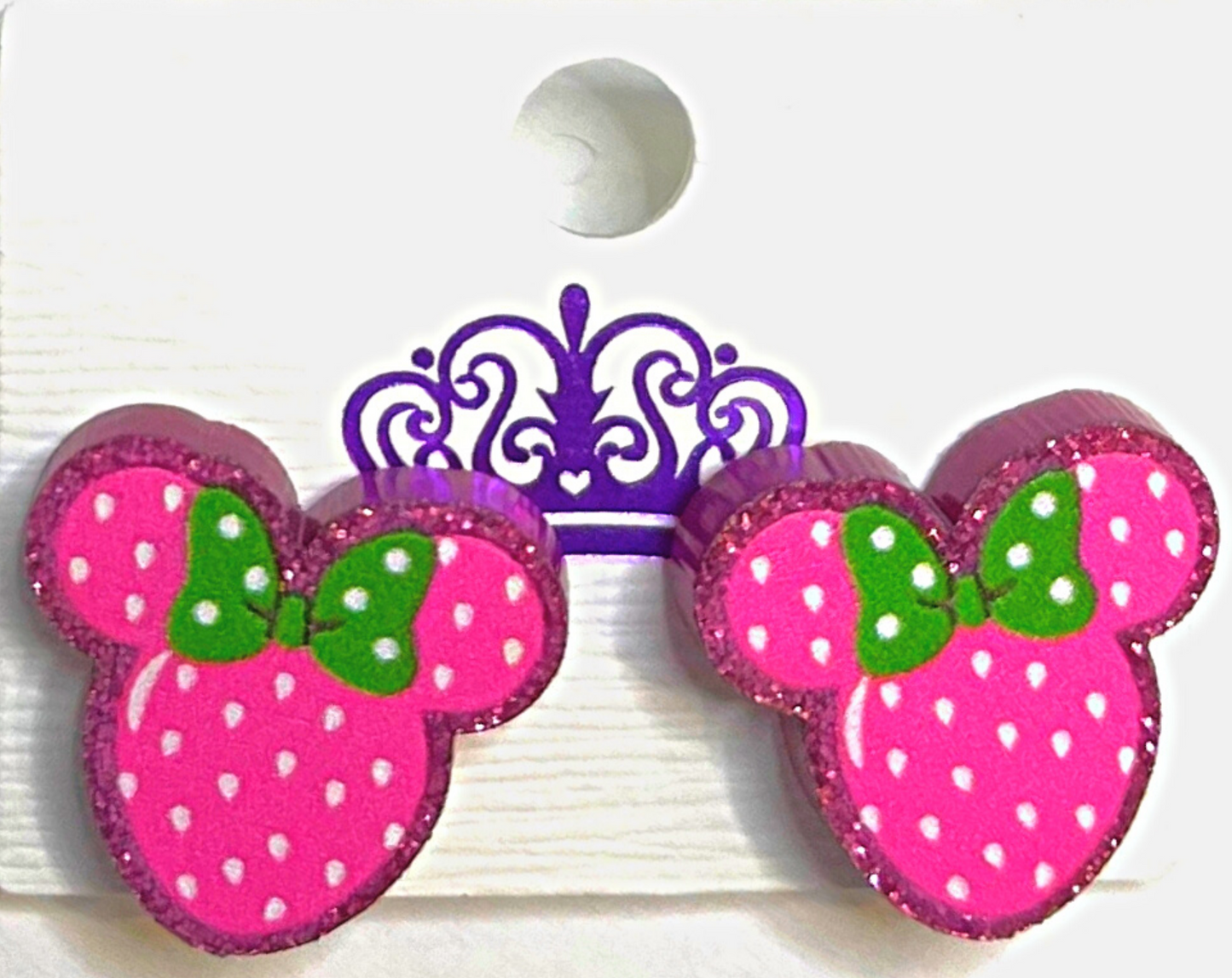 Mickey Inspired Strawberry Stud - Marvelous On Main Street